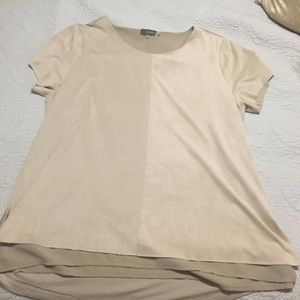Tan microfiber blouse